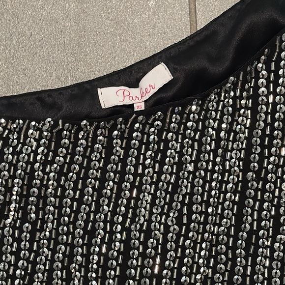 NWT Parker one shoulder black/sequin top - XS - Picture 2 of 4